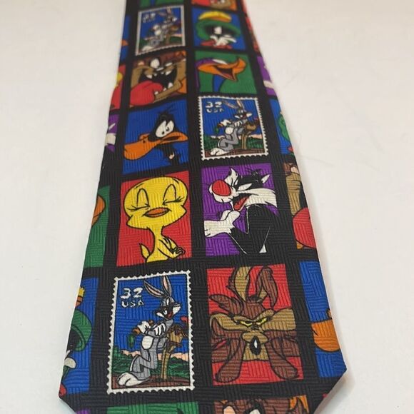 WARNER BROS. Vintage 1997 Looney Tunes Taz Stamp Collection Neckties - Picture 10 of 13